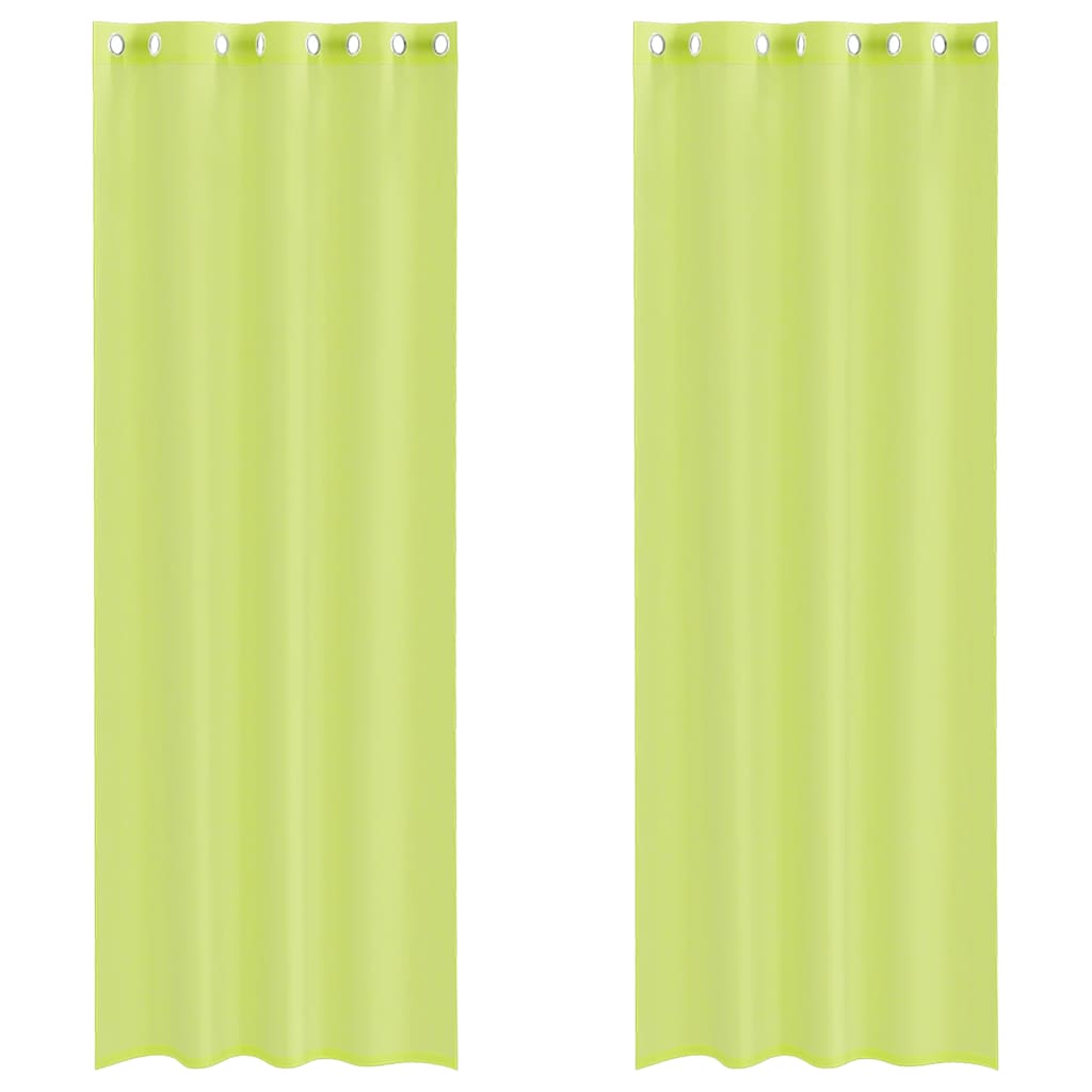 vidaXL Voile Curtains with Grommets 2 pcs Apple Green 140x260 cm