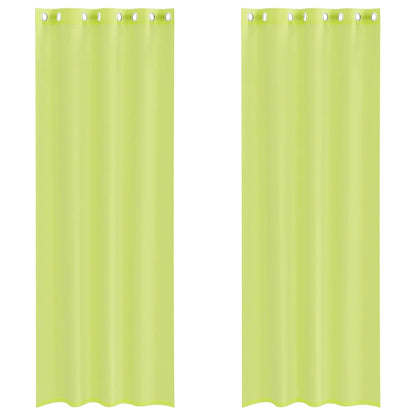 vidaXL Voile Curtains with Grommets 2 pcs Apple Green 140x260 cm