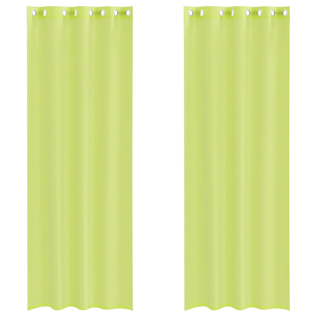 vidaXL Voile Curtains with Grommets 2 pcs Apple Green 140x300 cm