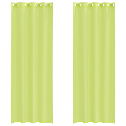 vidaXL Voile Curtains with Grommets 2 pcs Apple Green 140x300 cm