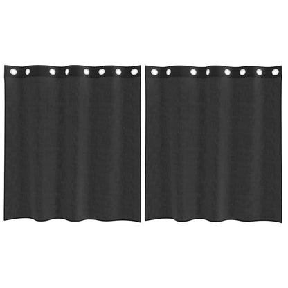 vidaXL Voile Curtains with Grommets 2 pcs Black 140x140 cm