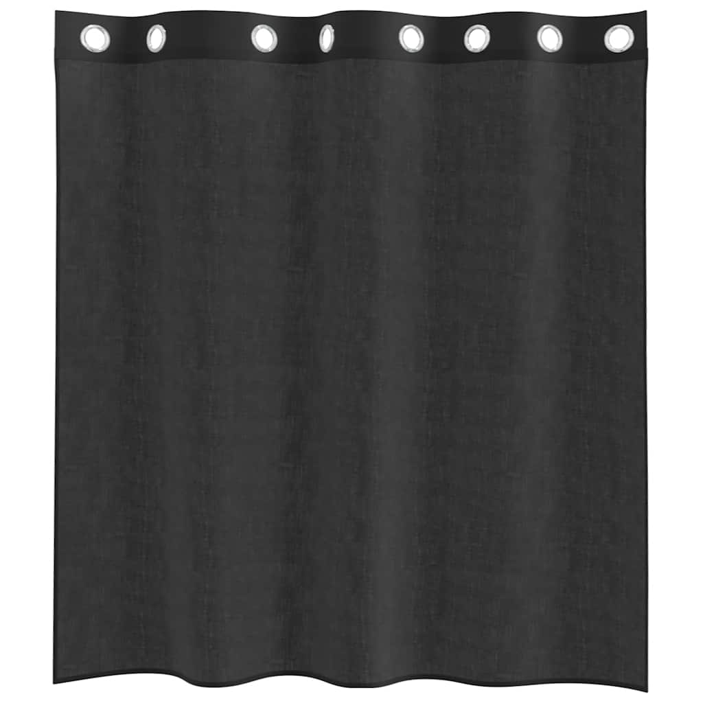 vidaXL Voile Curtains with Grommets 2 pcs Black 140x140 cm