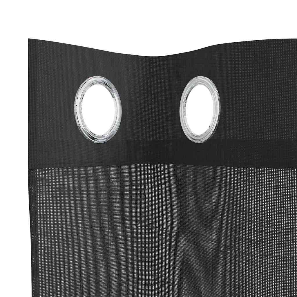 vidaXL Voile Curtains with Grommets 2 pcs Black 140x140 cm