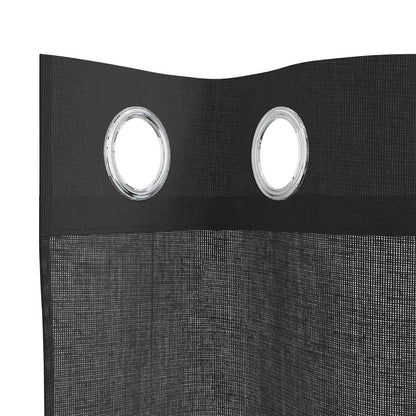 vidaXL Voile Curtains with Grommets 2 pcs Black 140x140 cm