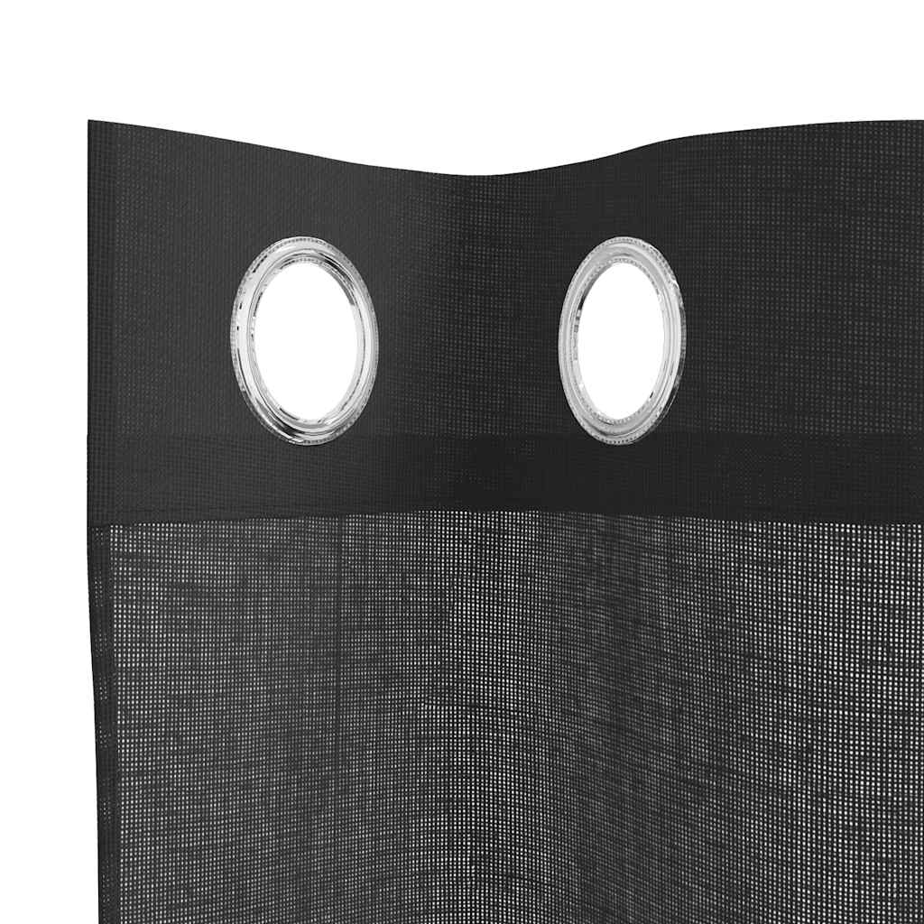 vidaXL Voile Curtains with Grommets 2 pcs Black 140x175 cm