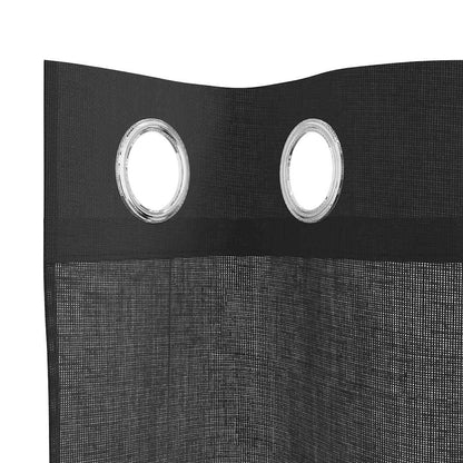 vidaXL Voile Curtains with Grommets 2 pcs Black 140x175 cm