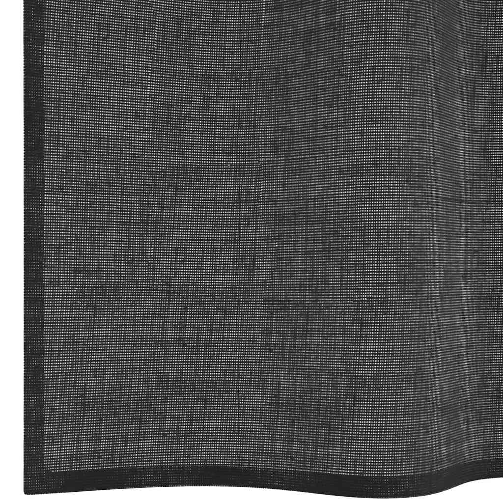 vidaXL Voile Curtains with Grommets 2 pcs Black 140x175 cm