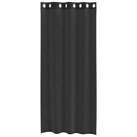 vidaXL Voile Curtains with Grommets 2 pcs Black 140x225 cm