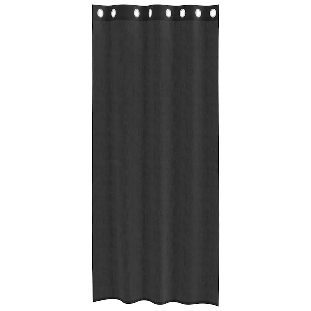 vidaXL Voile Curtains with Grommets 2 pcs Black 140x245 cm