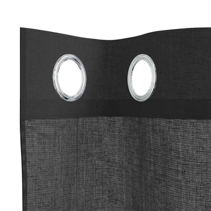 vidaXL Voile Curtains with Grommets 2 pcs Black 140x245 cm
