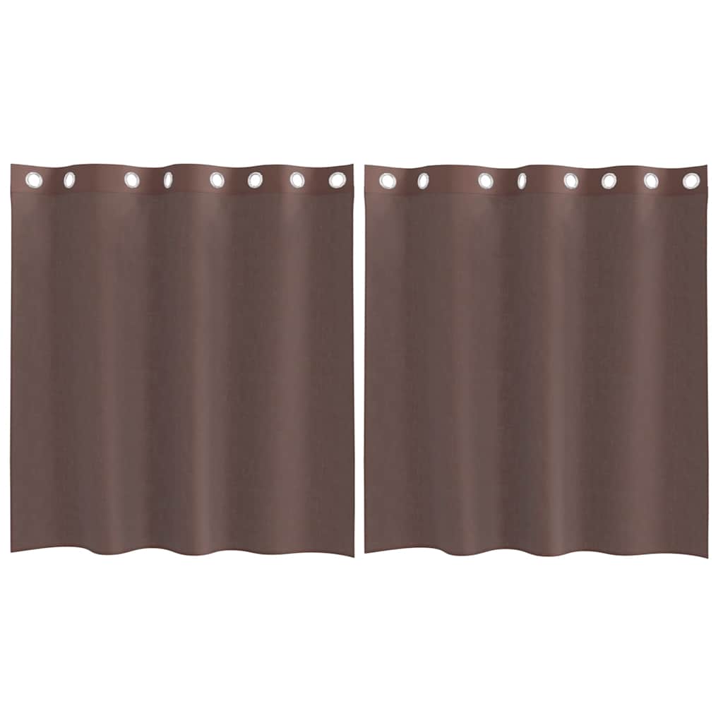 vidaXL Voile Curtains with Grommets 2 pcs Brown 140x140 cm