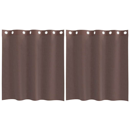 vidaXL Voile Curtains with Grommets 2 pcs Brown 140x140 cm