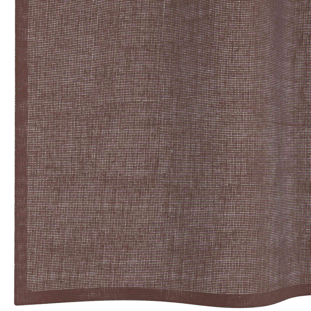 vidaXL Voile Curtains with Grommets 2 pcs Brown 140x140 cm
