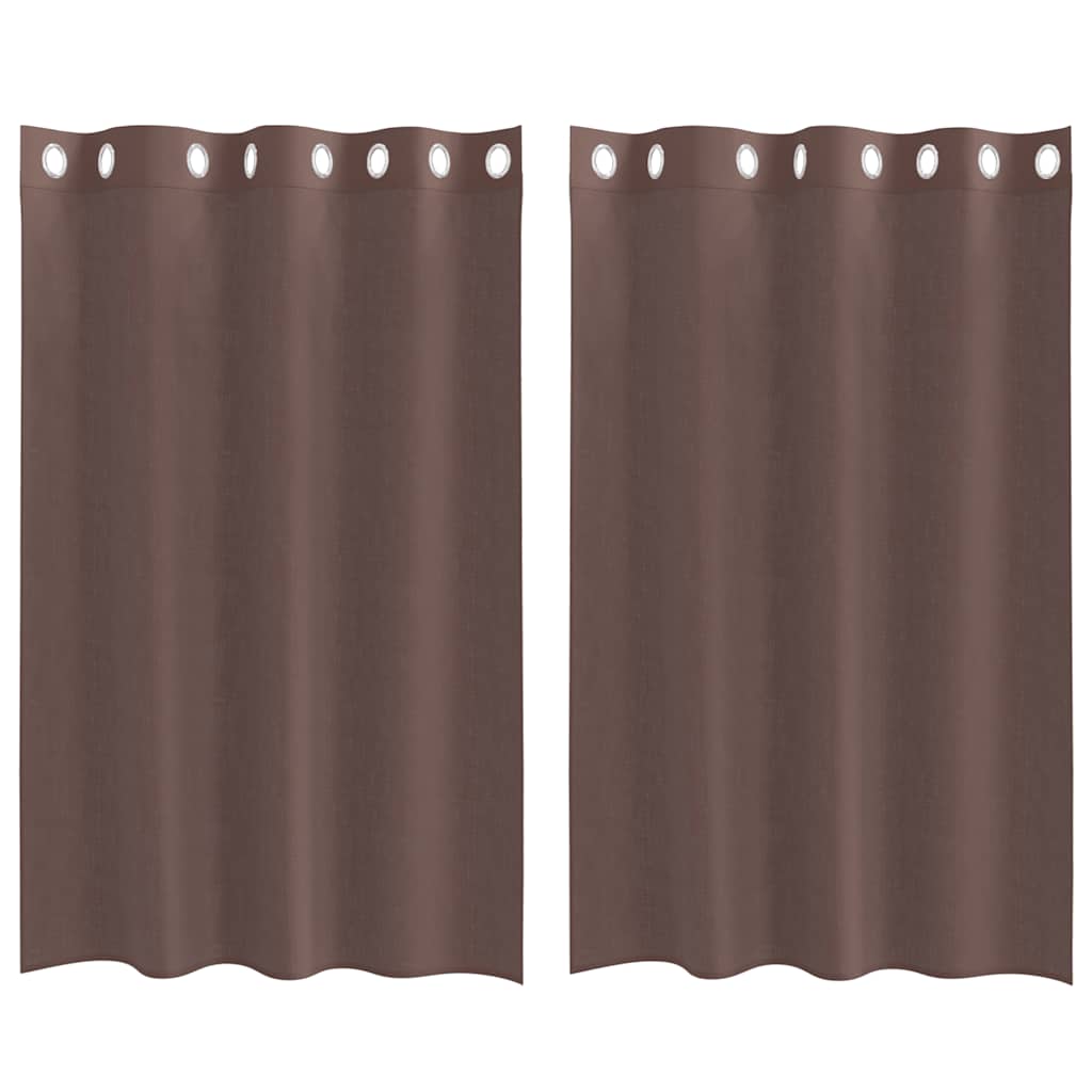 vidaXL Voile Curtains with Grommets 2 pcs Brown 140x175 cm