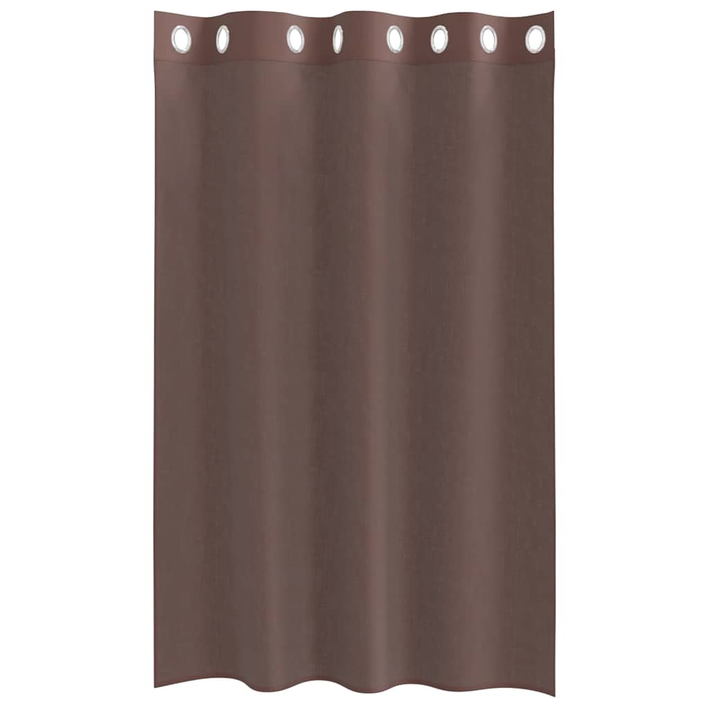 vidaXL Voile Curtains with Grommets 2 pcs Brown 140x175 cm