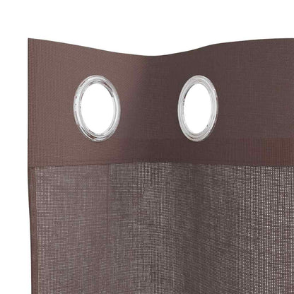 vidaXL Voile Curtains with Grommets 2 pcs Brown 140x225 cm