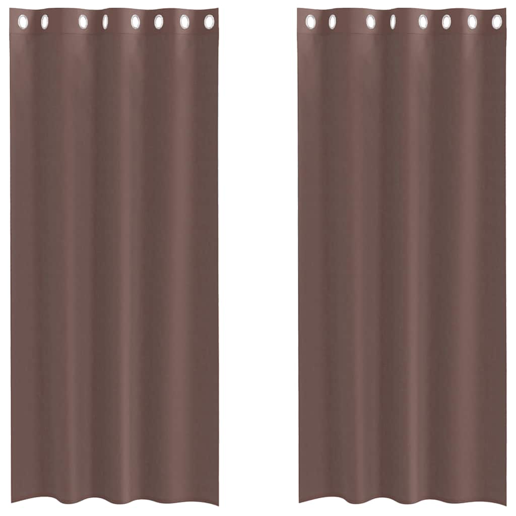 vidaXL Voile Curtains with Grommets 2 pcs Brown 140x245 cm