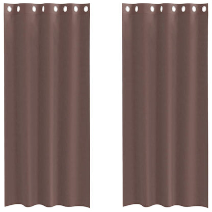 vidaXL Voile Curtains with Grommets 2 pcs Brown 140x245 cm
