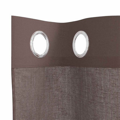 vidaXL Voile Curtains with Grommets 2 pcs Brown 140x245 cm