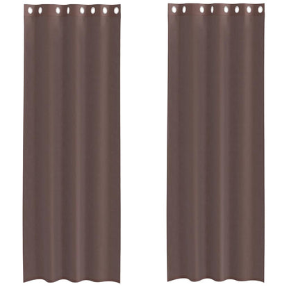 vidaXL Voile Curtains with Grommets 2 pcs Brown 140x260 cm