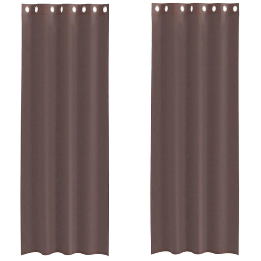 vidaXL Voile Curtains with Grommets 2 pcs Brown 140x260 cm