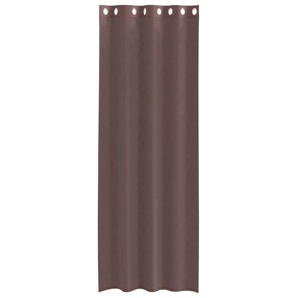vidaXL Voile Curtains with Grommets 2 pcs Brown 140x260 cm