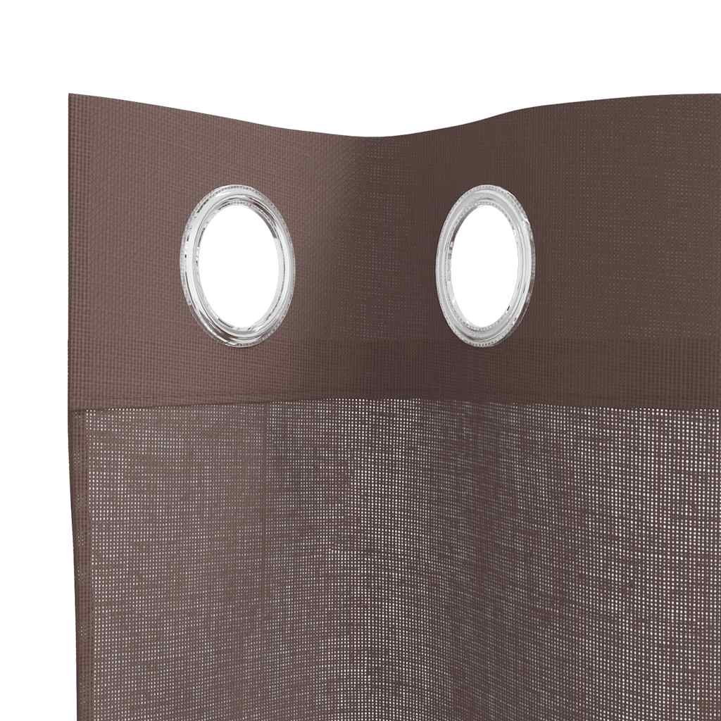 vidaXL Voile Curtains with Grommets 2 pcs Brown 140x260 cm