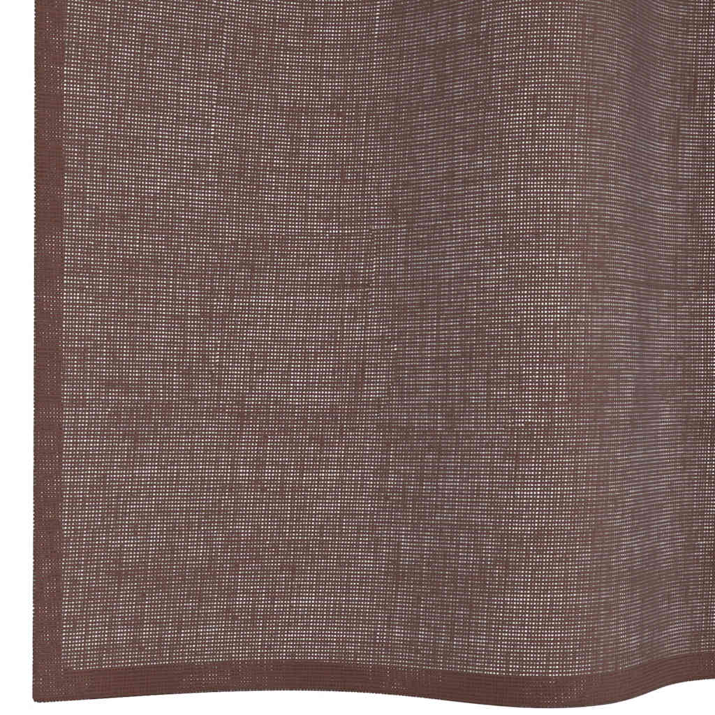 vidaXL Voile Curtains with Grommets 2 pcs Brown 140x260 cm