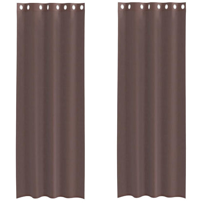 vidaXL Voile Curtains with Grommets 2 pcs Brown 140x300 cm