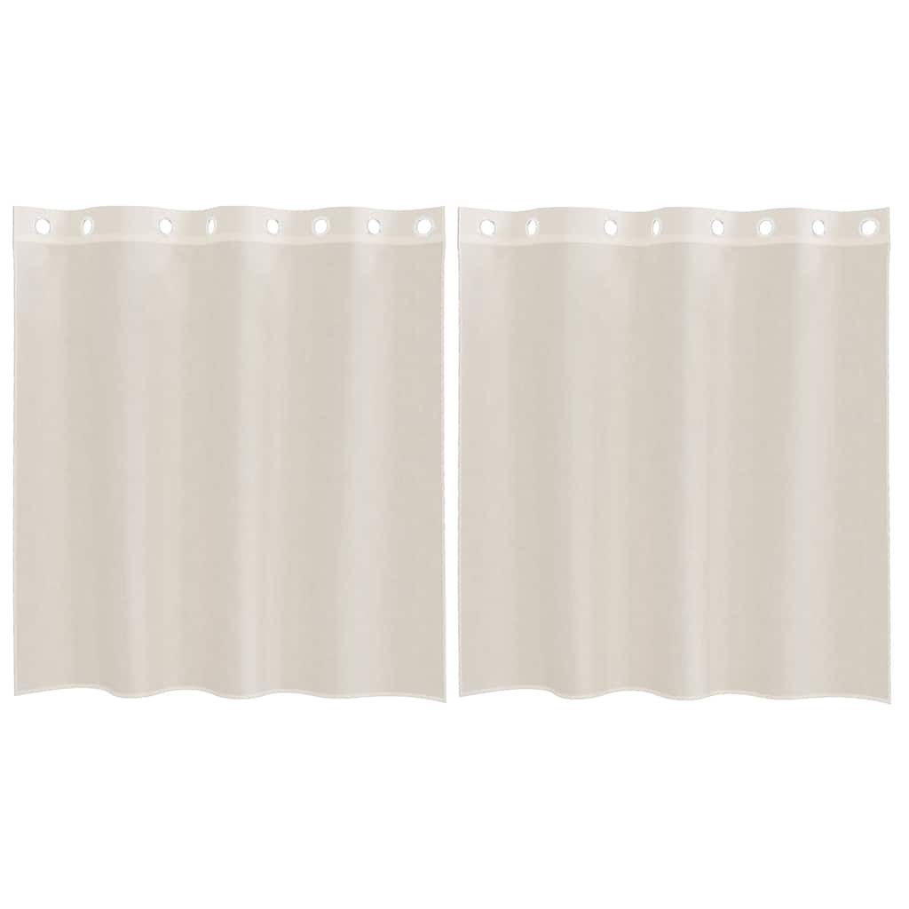 vidaXL Voile Curtains with Grommets 2 pcs Cream 140x140 cm
