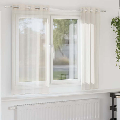 vidaXL Voile Curtains with Grommets 2 pcs Cream 140x140 cm