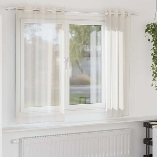 vidaXL Voile Curtains with Grommets 2 pcs Cream 140x140 cm