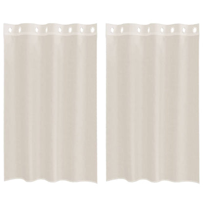 vidaXL Voile Curtains with Grommets 2 pcs Cream 140x175 cm