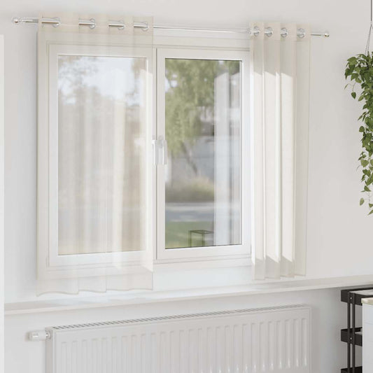 vidaXL Voile Curtains with Grommets 2 pcs Cream 140x175 cm