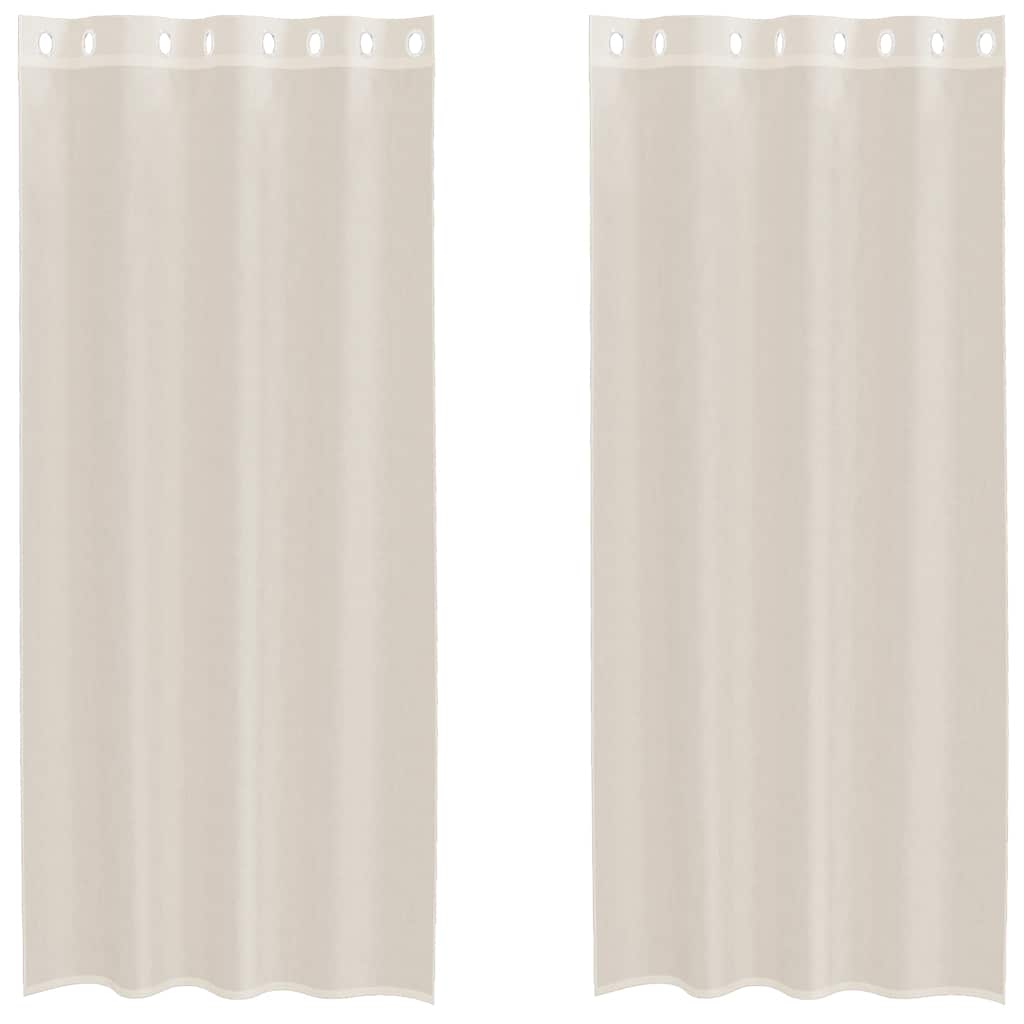 vidaXL Voile Curtains with Grommets 2 pcs Cream 140x225 cm
