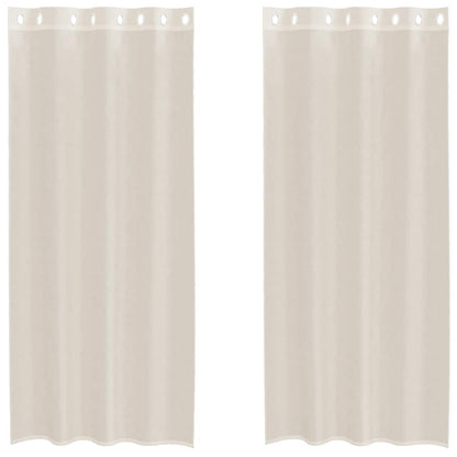vidaXL Voile Curtains with Grommets 2 pcs Cream 140x225 cm
