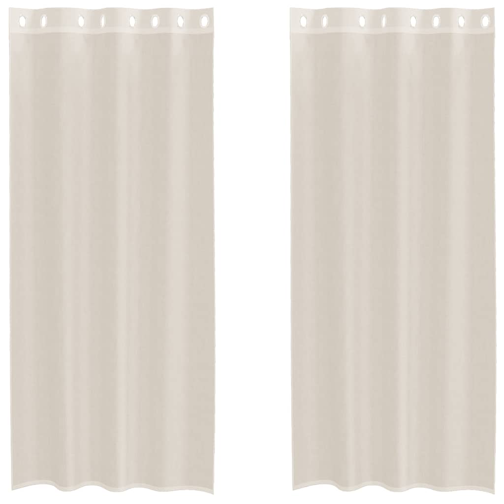 vidaXL Voile Curtains with Grommets 2 pcs Cream 140x245 cm