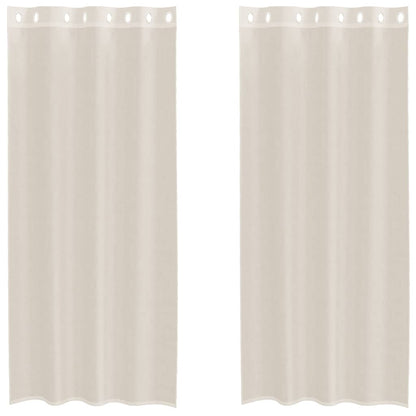 vidaXL Voile Curtains with Grommets 2 pcs Cream 140x245 cm