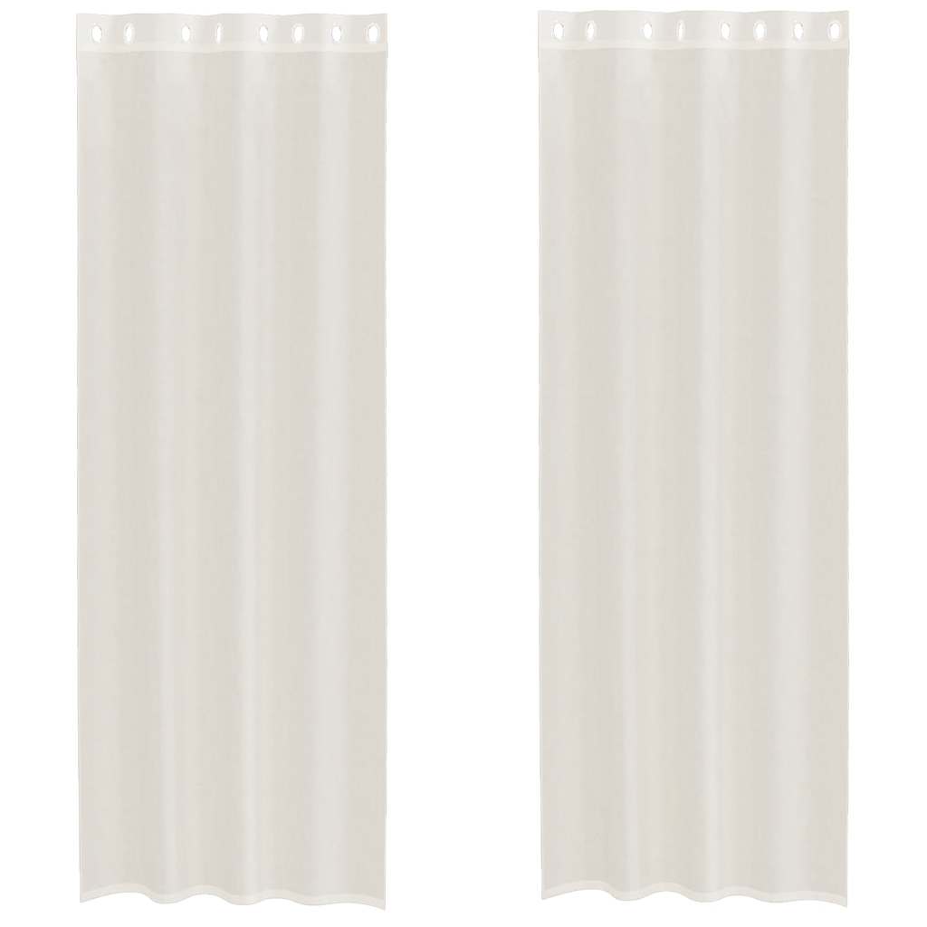 vidaXL Voile Curtains with Grommets 2 pcs Cream 140x260 cm
