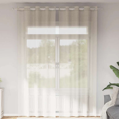 vidaXL Voile Curtains with Grommets 2 pcs Cream 140x260 cm