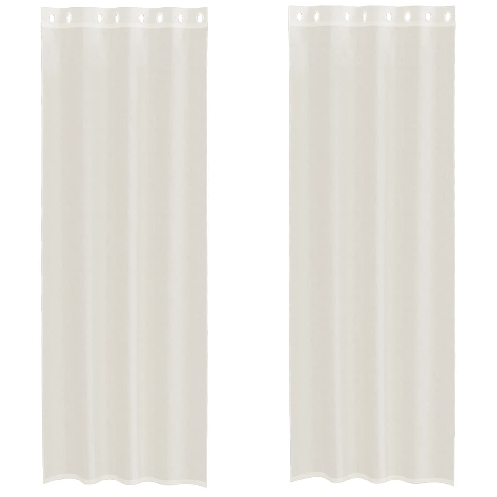 vidaXL Voile Curtains with Grommets 2 pcs Cream 140x300 cm