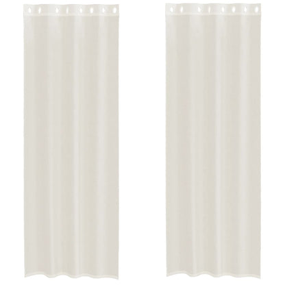 vidaXL Voile Curtains with Grommets 2 pcs Cream 140x300 cm