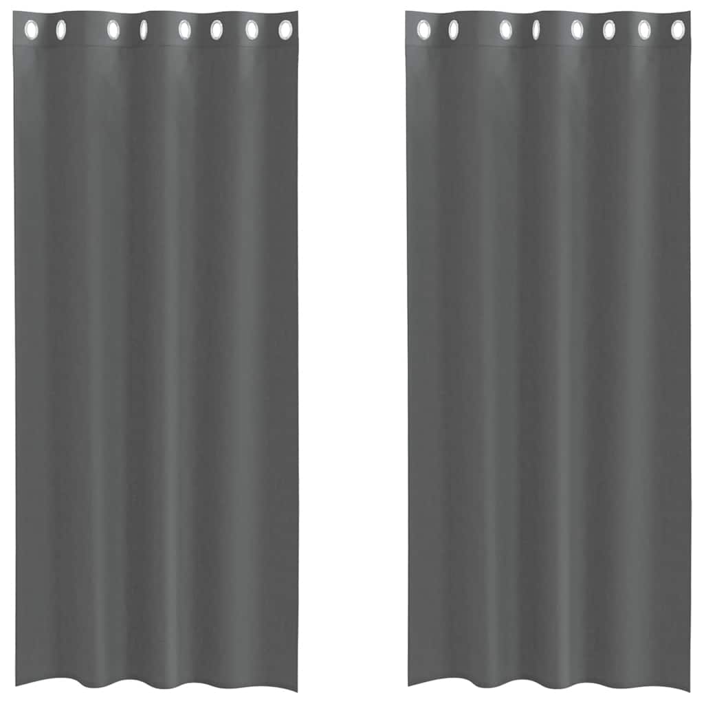 vidaXL Voile Curtains with Grommets 2 pcs Dark Grey 140x245 cm
