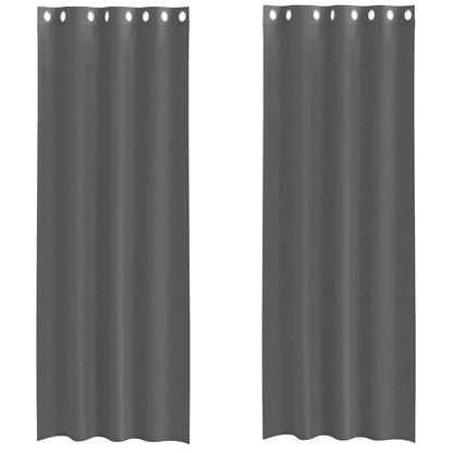 vidaXL Voile Curtains with Grommets 2 pcs Dark Grey 140x260 cm