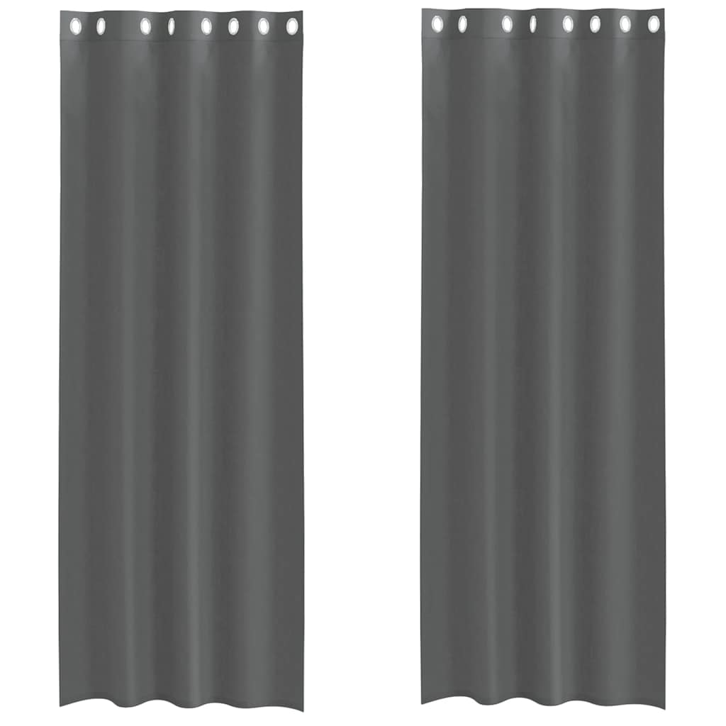 vidaXL Voile Curtains with Grommets 2 pcs Dark Grey 140x300 cm