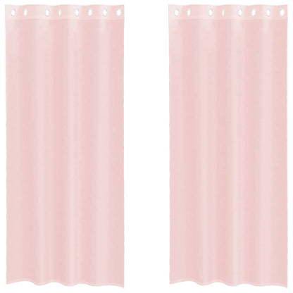 vidaXL Voile Curtains with Grommets 2 pcs Light Pink 140x225 cm