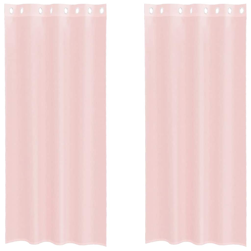 vidaXL Voile Curtains with Grommets 2 pcs Light Pink 140x225 cm
