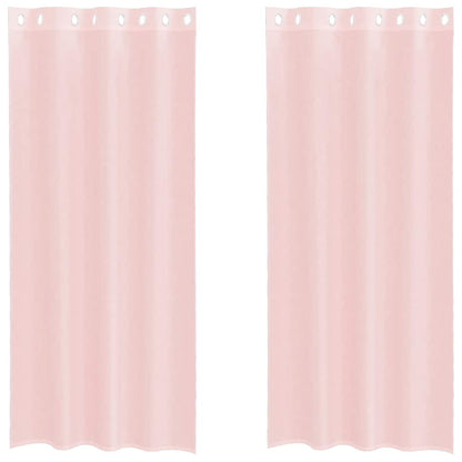 vidaXL Voile Curtains with Grommets 2 pcs Light Pink 140x225 cm