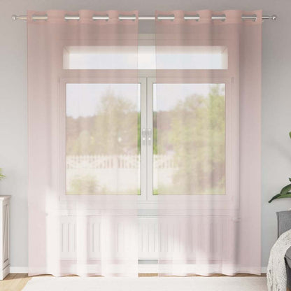 vidaXL Voile Curtains with Grommets 2 pcs Light Pink 140x225 cm