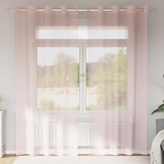 vidaXL Voile Curtains with Grommets 2 pcs Light Pink 140x225 cm